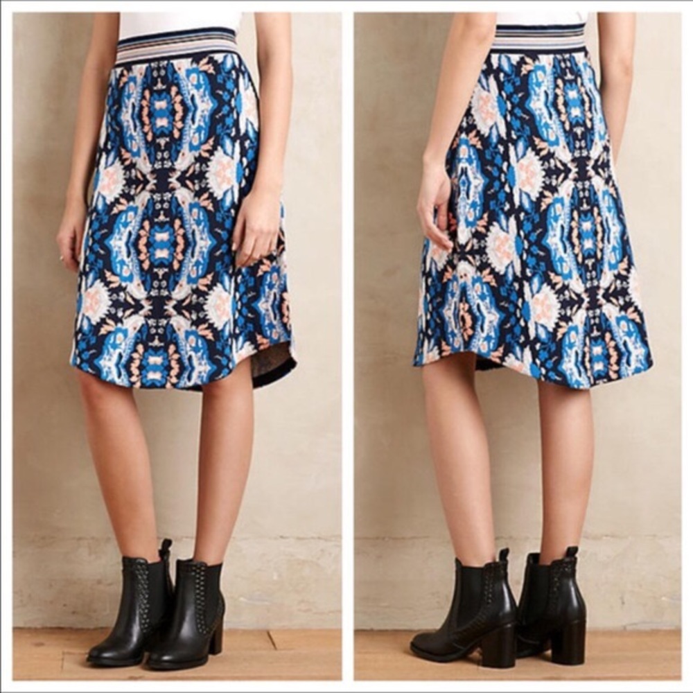 Anthropologie | Moth Paisley Knit Skirt
